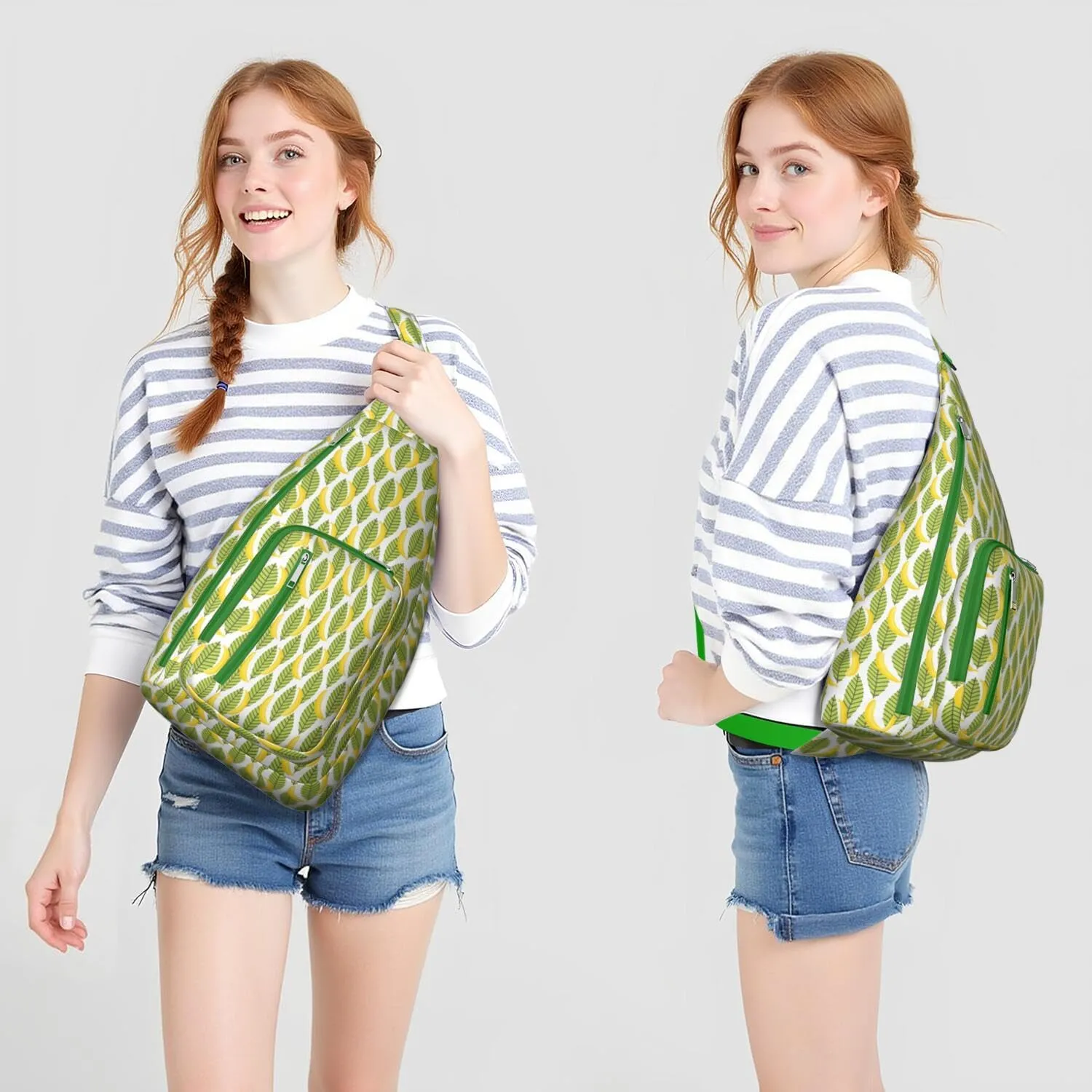 Shoulder Sling Crossbody Casual Chest Bag For Travel Sports Running,Backpack for Men & Women Lightweight Sports BagCrossbody Concealed Carry,Banana Shoulder Bag Waterproof Chest Bag