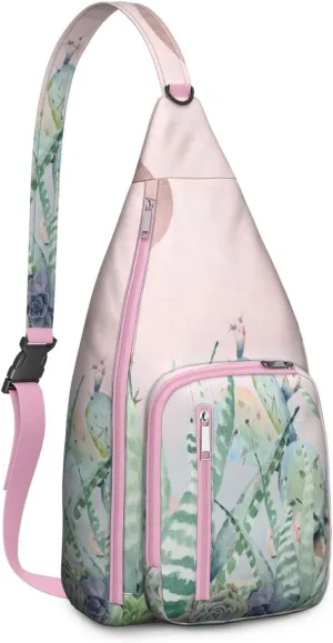 Shoulder Sling Crossbody Casual Chest Bag For Travel Sports Running,Backpack for Men & Women Lightweight Sports BagCrossbody Concealed Carry,Cactus Shoulder Bag Waterproof Chest Bag