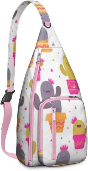 Shoulder Sling Crossbody Casual Chest Bag For Travel Sports Running,Backpack for Men & Women Lightweight Sports BagCrossbody Concealed Carry,Cactus Shoulder Bag Waterproof Chest Bag