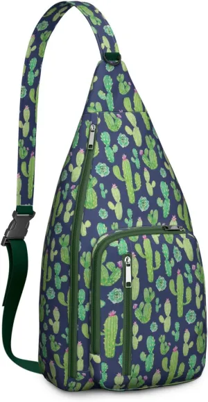 Shoulder Sling Crossbody Casual Chest Bag For Travel Sports Running,Backpack for Men & Women Lightweight Sports BagCrossbody Concealed Carry,Cactus Shoulder Bag Waterproof Chest Bag