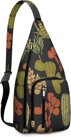 Shoulder Sling Crossbody Casual Chest Bag For Travel Sports Running,Backpack for Men & Women Lightweight Sports BagCrossbody Concealed Carry,Cactus Shoulder Bag Waterproof Chest Bag