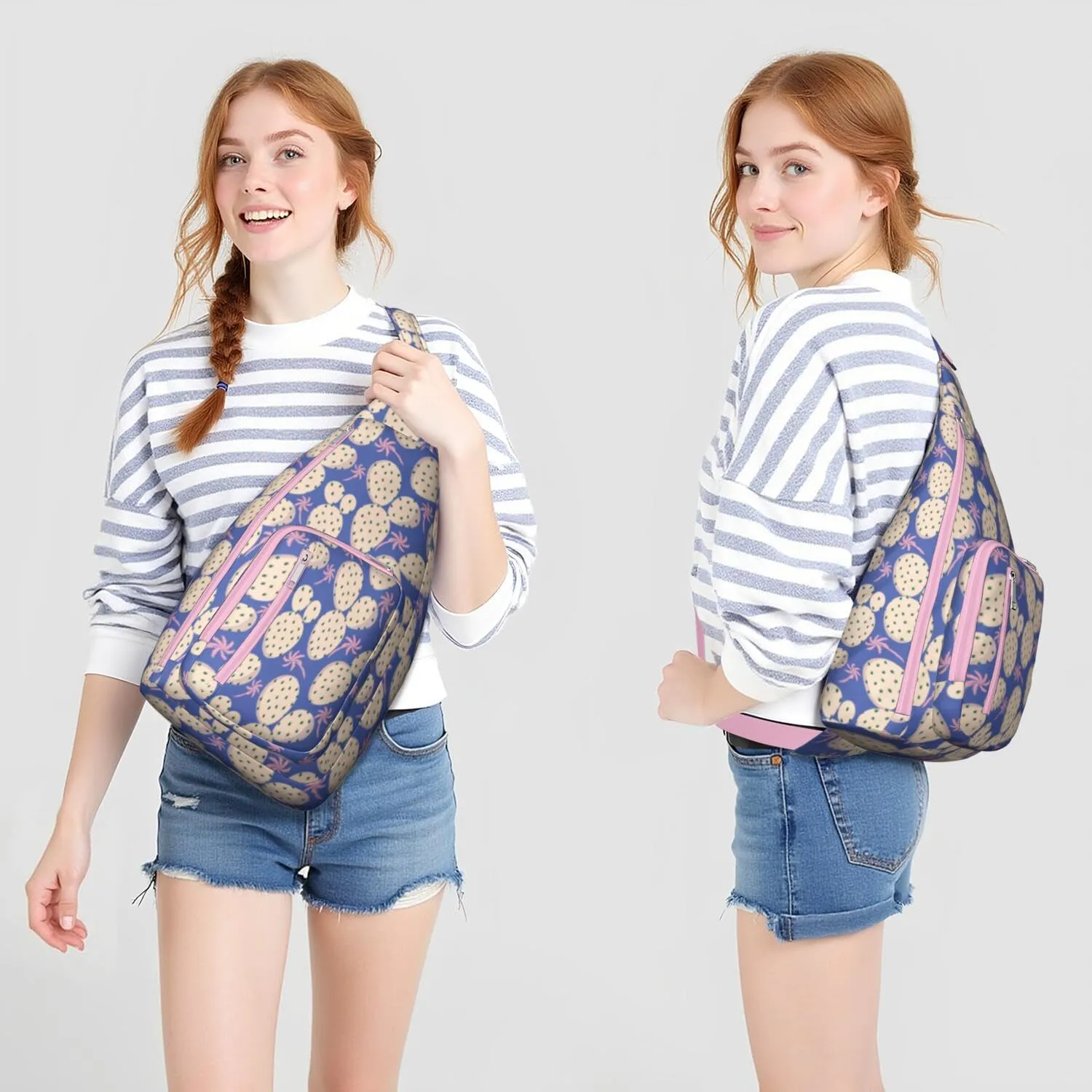 Shoulder Sling Crossbody Casual Chest Bag For Travel Sports Running,Backpack for Men & Women Lightweight Sports BagCrossbody Concealed Carry,Cactus Shoulder Bag Waterproof Chest Bag