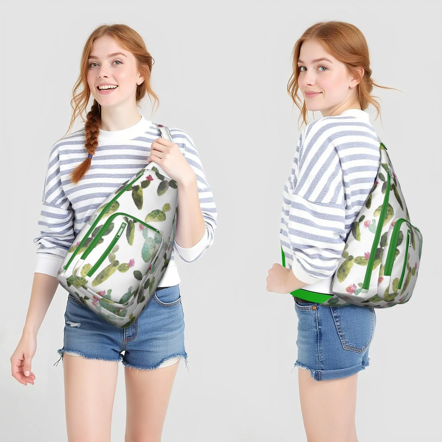 Shoulder Sling Crossbody Casual Chest Bag For Travel Sports Running,Backpack for Men & Women Lightweight Sports BagCrossbody Concealed Carry,Cactus Shoulder Bag Waterproof Chest Bag