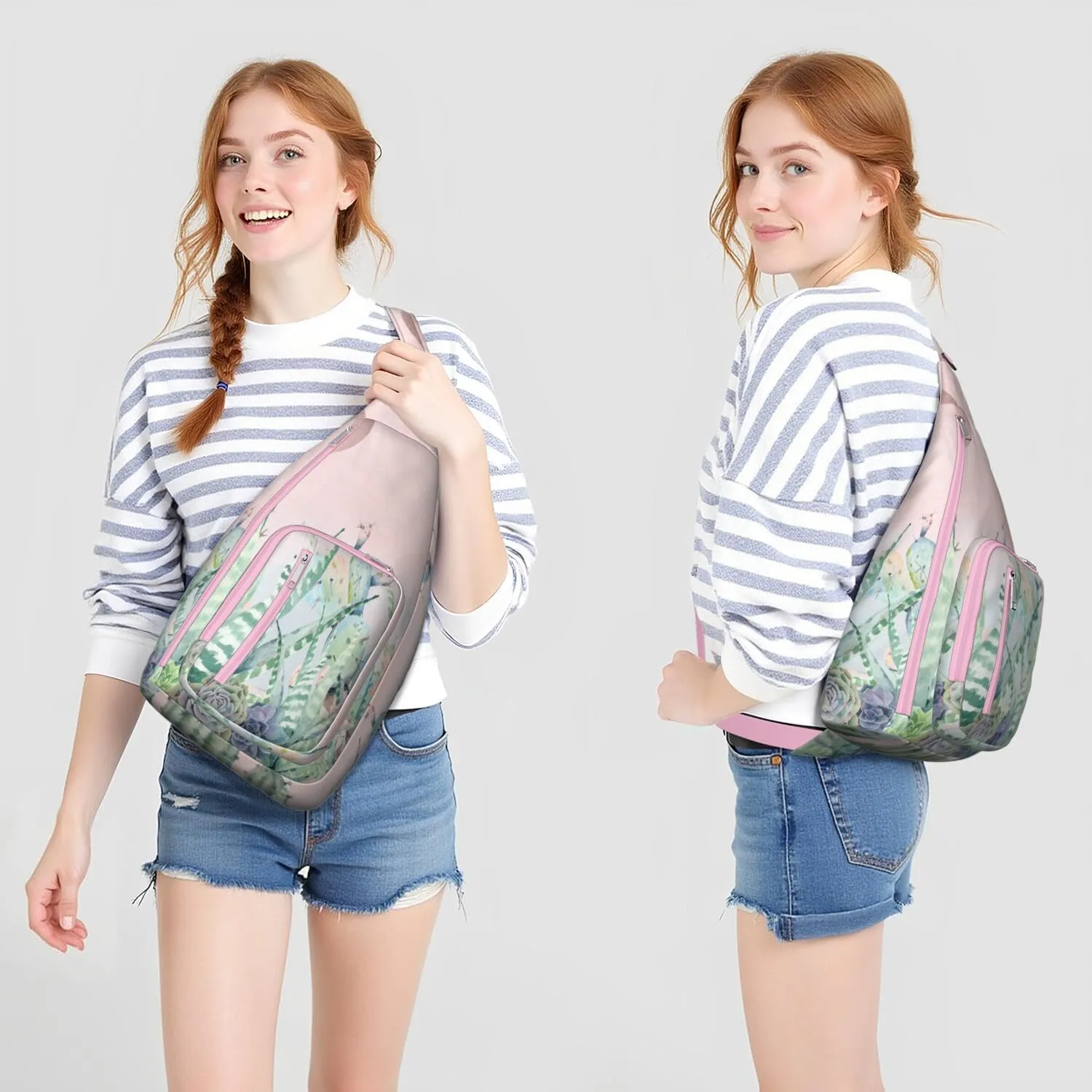 Shoulder Sling Crossbody Casual Chest Bag For Travel Sports Running,Backpack for Men & Women Lightweight Sports BagCrossbody Concealed Carry,Cactus Shoulder Bag Waterproof Chest Bag