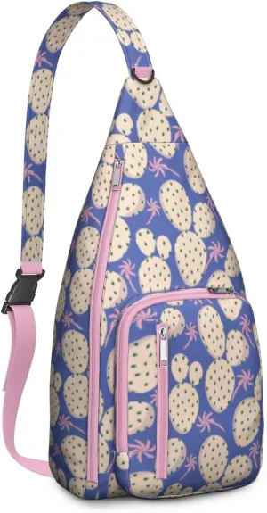 Shoulder Sling Crossbody Casual Chest Bag For Travel Sports Running,Backpack for Men & Women Lightweight Sports BagCrossbody Concealed Carry,Cactus Shoulder Bag Waterproof Chest Bag