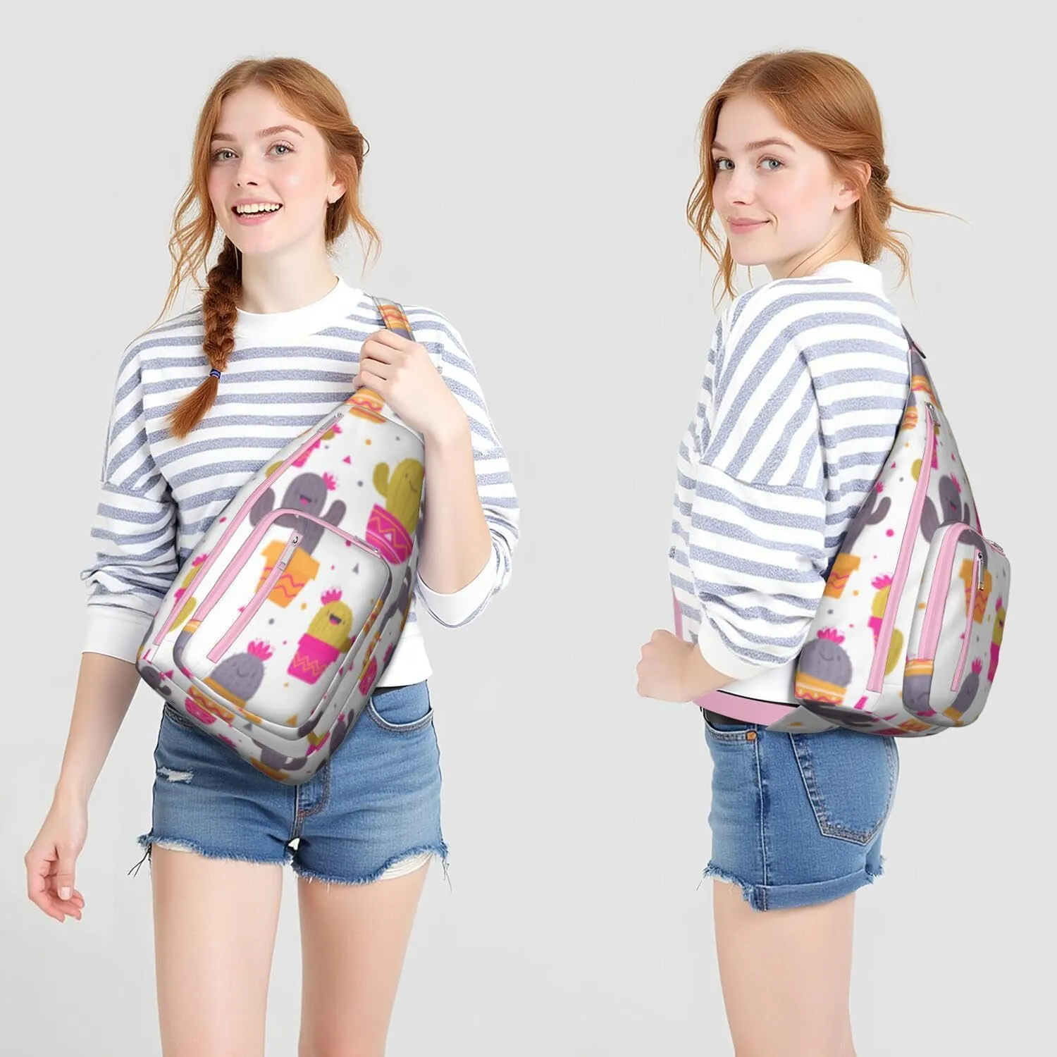 Shoulder Sling Crossbody Casual Chest Bag For Travel Sports Running,Backpack for Men & Women Lightweight Sports BagCrossbody Concealed Carry,Cactus Shoulder Bag Waterproof Chest Bag