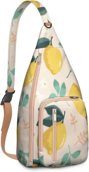 Shoulder Sling Crossbody Casual Chest Bag For Travel Sports Running,Backpack for Men & Women Lightweight Sports BagCrossbody Concealed Carry,Lemon Shoulder Bag Waterproof Chest Bag