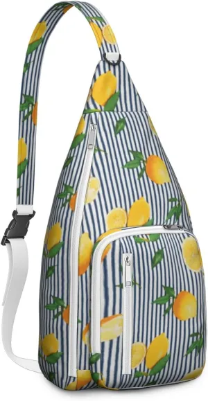 Shoulder Sling Crossbody Casual Chest Bag For Travel Sports Running,Backpack for Men & Women Lightweight Sports BagCrossbody Concealed Carry,Lemon Shoulder Bag Waterproof Chest Bag