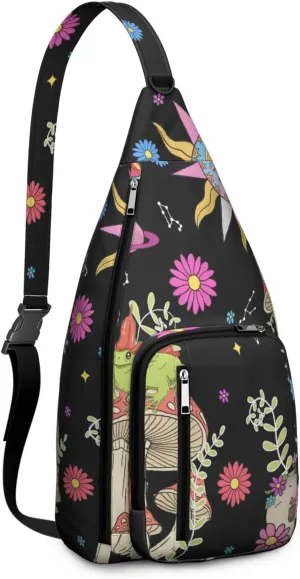 Shoulder Sling Crossbody Casual Chest Bag For Travel Sports Running,Backpack for Men & Women Lightweight Sports BagCrossbody Concealed Carry,Mushroom Shoulder Bag Waterproof Chest Bag