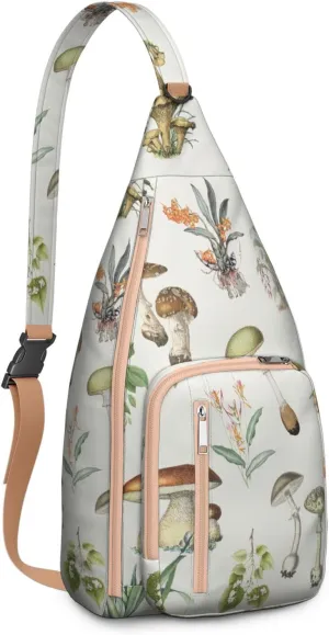 Shoulder Sling Crossbody Casual Chest Bag For Travel Sports Running,Backpack for Men & Women Lightweight Sports BagCrossbody Concealed Carry,Mushroom Shoulder Bag Waterproof Chest Bag