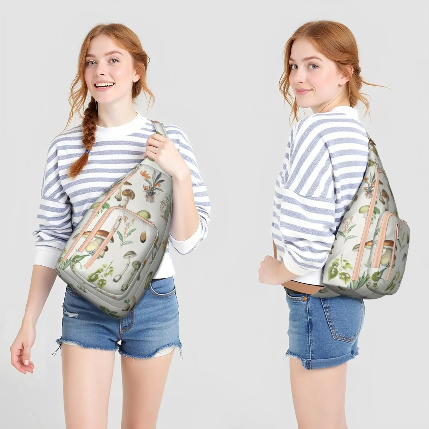 Shoulder Sling Crossbody Casual Chest Bag For Travel Sports Running,Backpack for Men & Women Lightweight Sports BagCrossbody Concealed Carry,Mushroom Shoulder Bag Waterproof Chest Bag