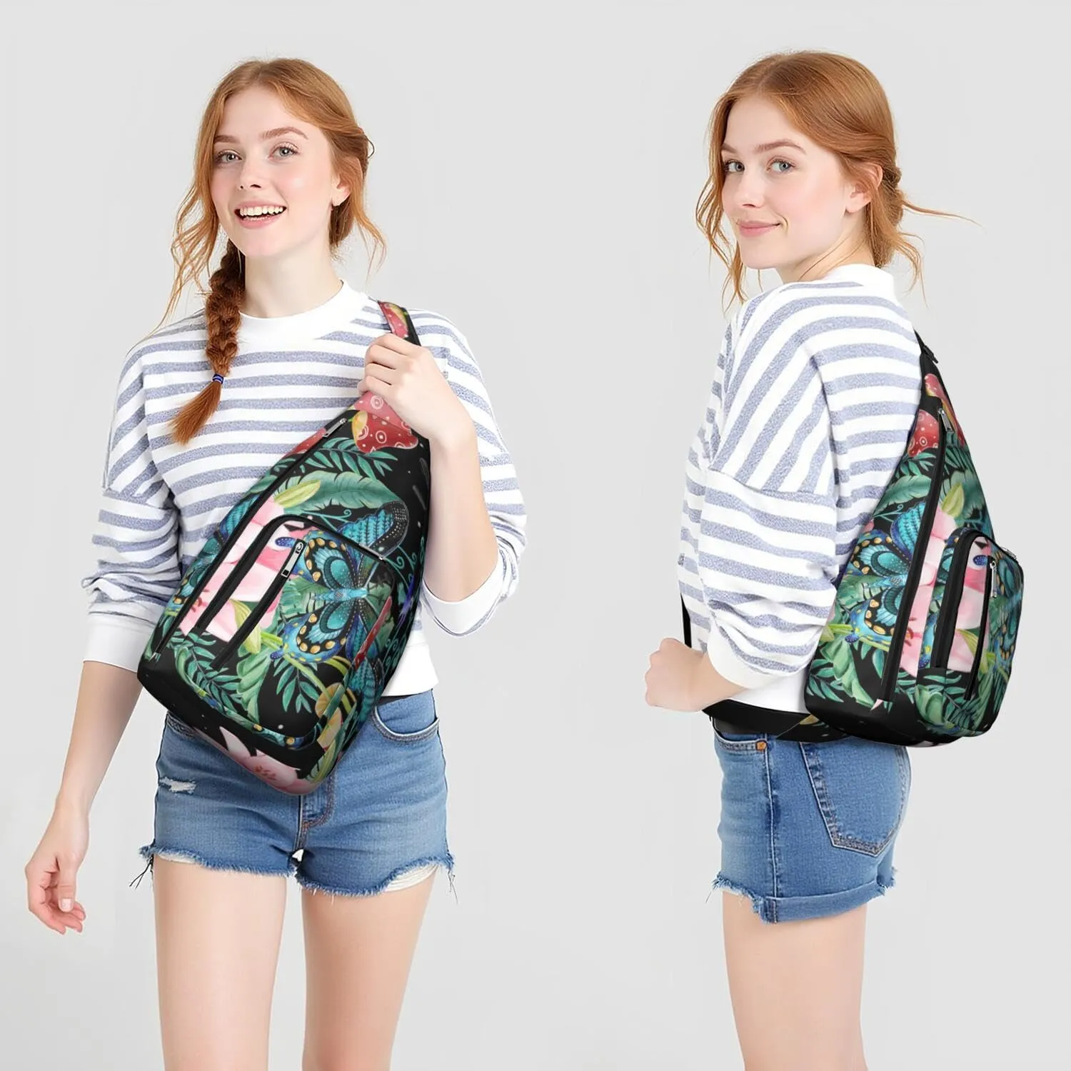 Shoulder Sling Crossbody Casual Chest Bag For Travel Sports Running,Backpack for Men & Women Lightweight Sports BagCrossbody Concealed Carry,Mushroom Shoulder Bag Waterproof Chest Bag