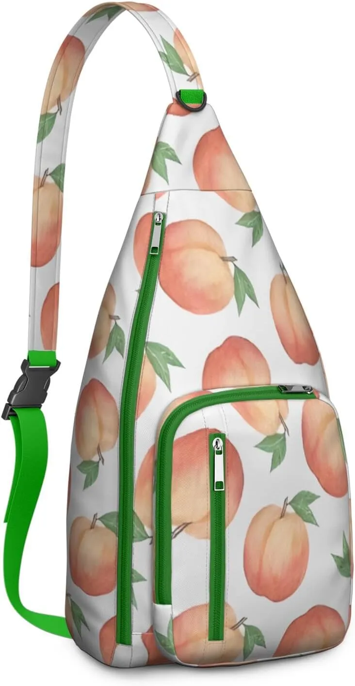 Shoulder Sling Crossbody Casual Chest Bag For Travel Sports Running,Backpack for Men & Women Lightweight Sports BagCrossbody Concealed Carry,Peach Shoulder Bag Waterproof Chest Bag