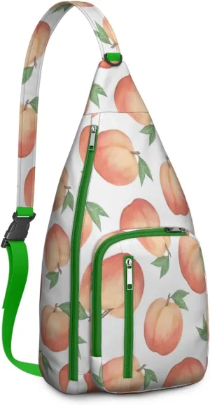 Shoulder Sling Crossbody Casual Chest Bag For Travel Sports Running,Backpack for Men & Women Lightweight Sports BagCrossbody Concealed Carry,Peach Shoulder Bag Waterproof Chest Bag