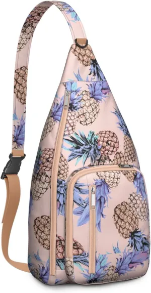 Shoulder Sling Crossbody Casual Chest Bag For Travel Sports Running,Backpack for Men & Women Lightweight Sports BagCrossbody Concealed Carry,Pineapple Shoulder Bag Waterproof Chest Bag
