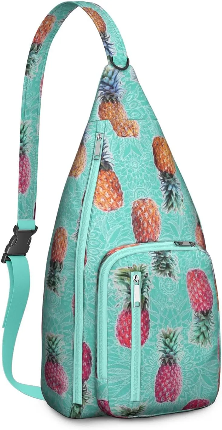 Shoulder Sling Crossbody Casual Chest Bag For Travel Sports Running,Backpack for Men & Women Lightweight Sports BagCrossbody Concealed Carry,Pineapple Shoulder Bag Waterproof Chest Bag