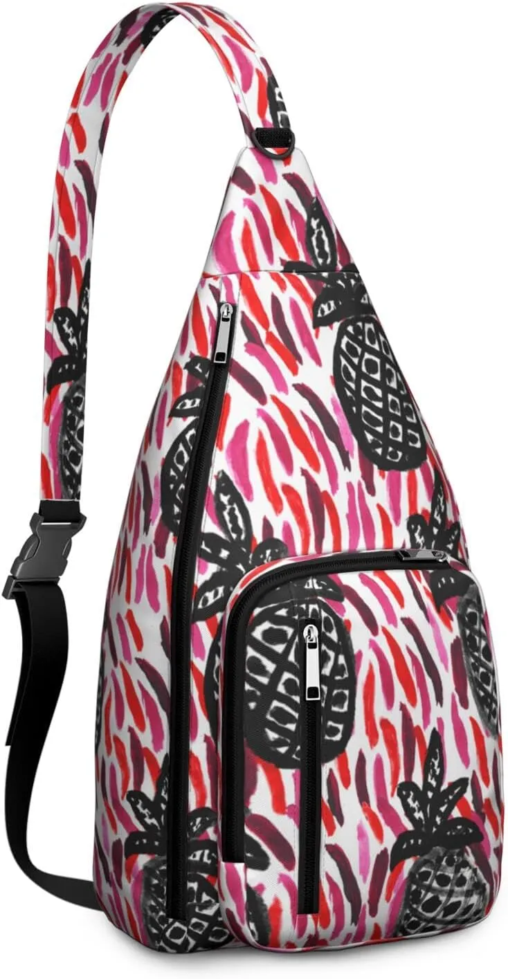 Shoulder Sling Crossbody Casual Chest Bag For Travel Sports Running,Backpack for Men & Women Lightweight Sports BagCrossbody Concealed Carry,Pineapple Shoulder Bag Waterproof Chest Bag