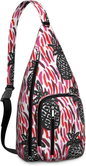 Shoulder Sling Crossbody Casual Chest Bag For Travel Sports Running,Backpack for Men & Women Lightweight Sports BagCrossbody Concealed Carry,Pineapple Shoulder Bag Waterproof Chest Bag