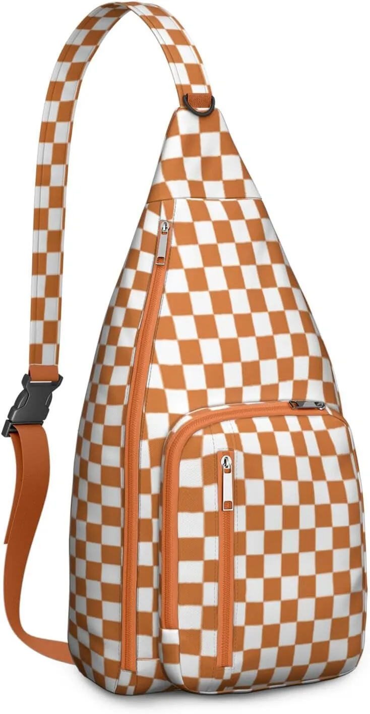 Shoulder Sling Crossbody Casual Chest Bag For Travel Sports Running,Backpack for Men & Women Lightweight Sports BagCrossbody Concealed Carry,Plaid Shoulder Bag Waterproof Chest Bag