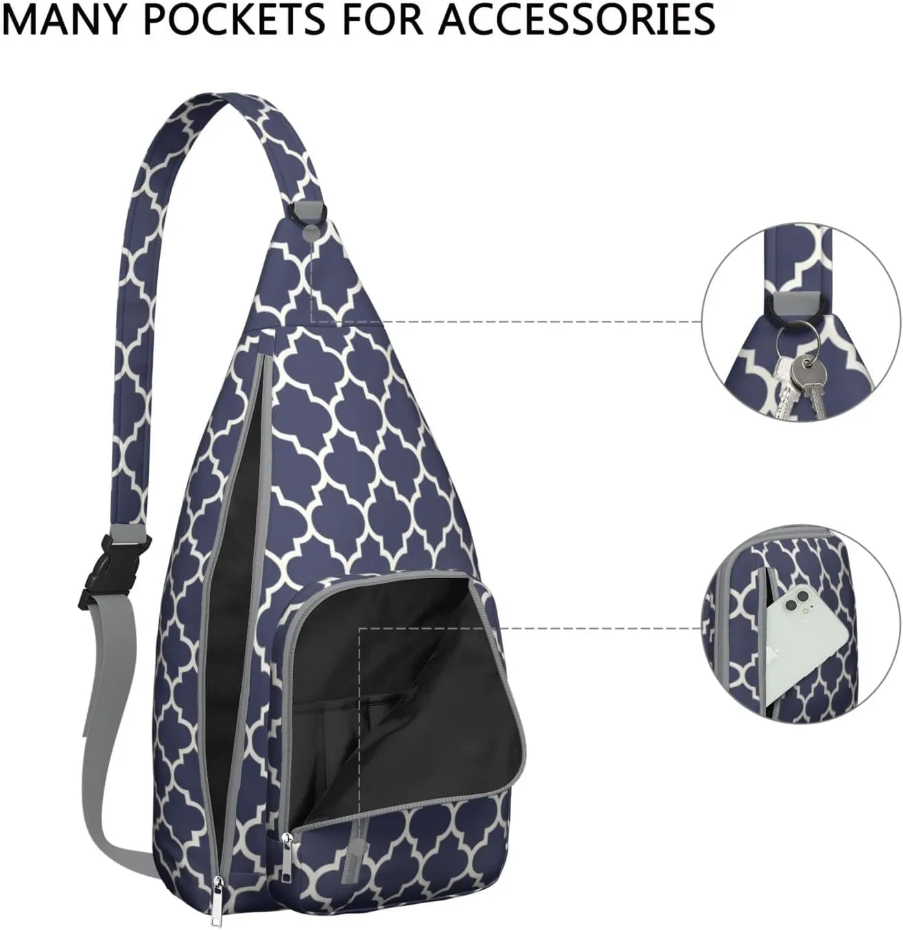 Shoulder Sling Crossbody Casual Chest Bag For Travel Sports Running,Backpack for Men & Women Lightweight Sports BagCrossbody Concealed Carry,Plaid Shoulder Bag Waterproof Chest Bag