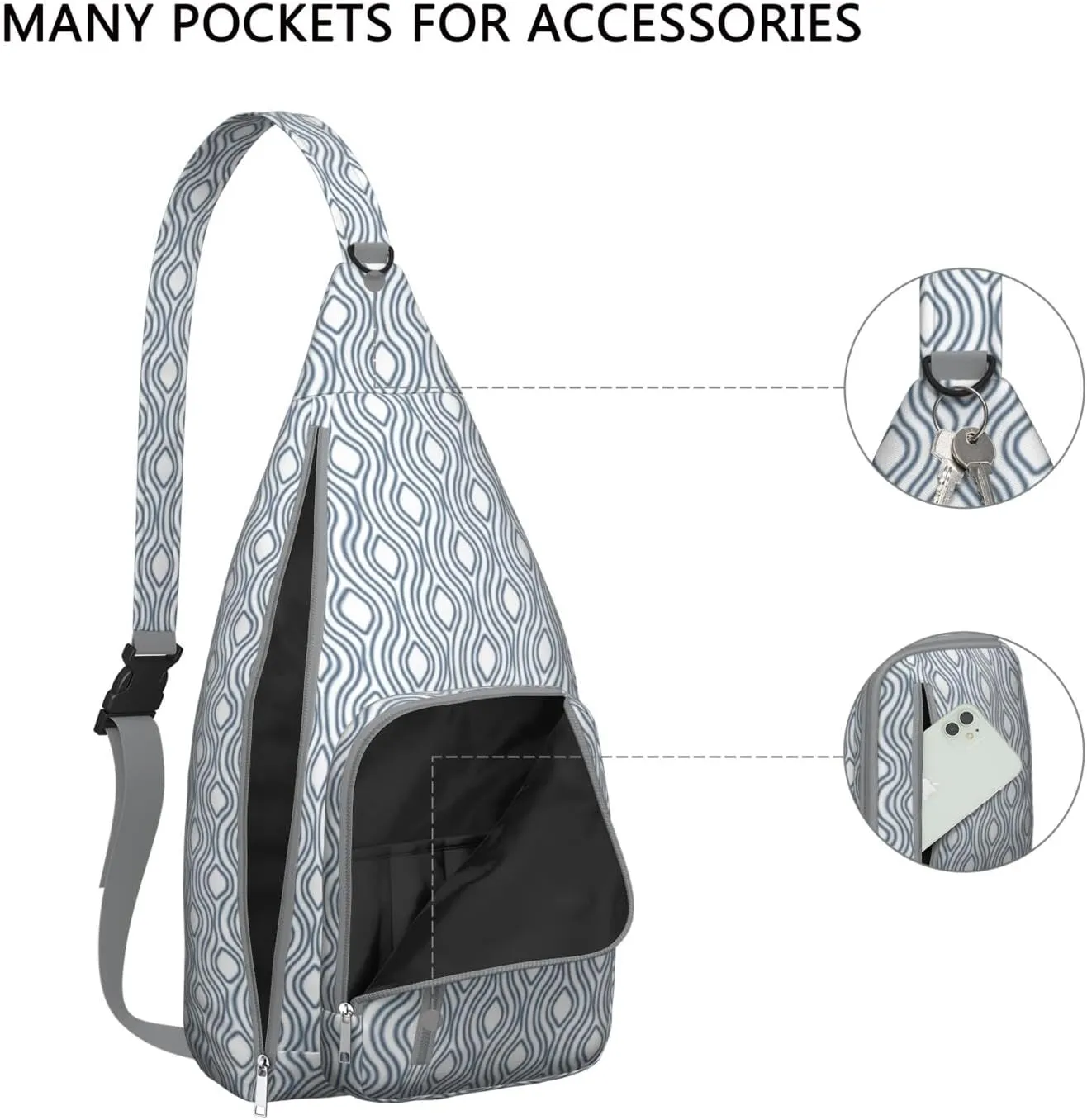 Shoulder Sling Crossbody Casual Chest Bag For Travel Sports Running,Backpack for Men & Women Lightweight Sports BagCrossbody Concealed Carry,Plaid Shoulder Bag Waterproof Chest Bag