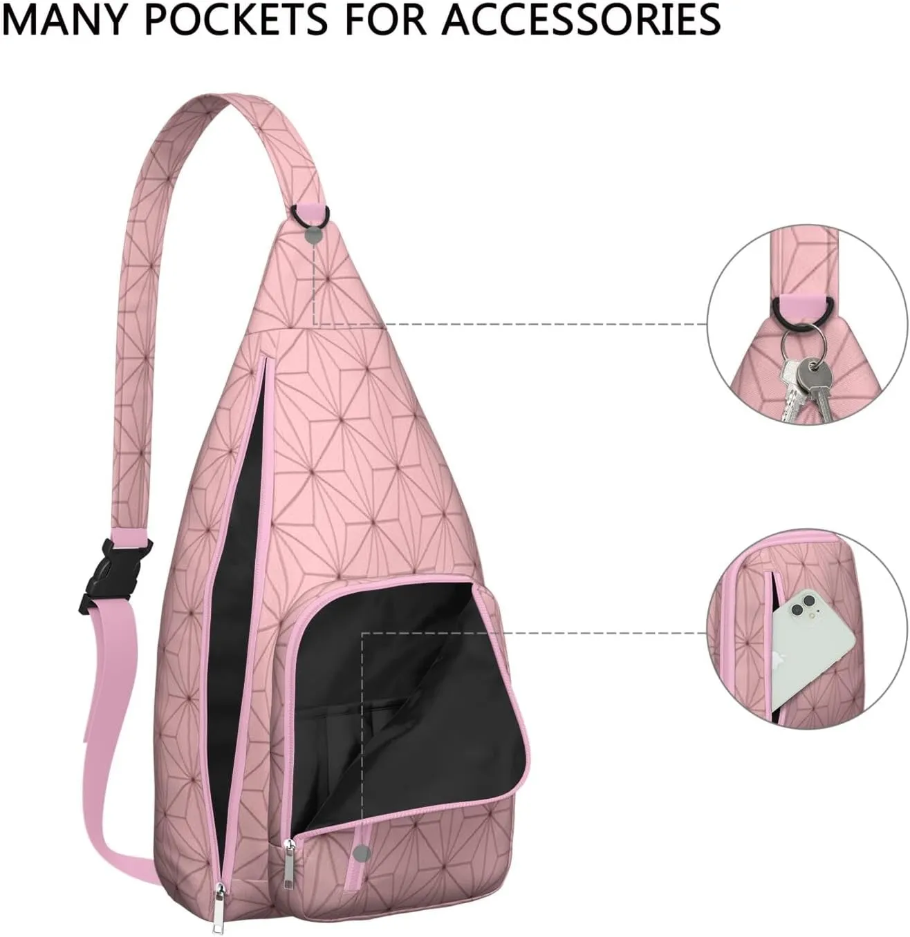 Shoulder Sling Crossbody Casual Chest Bag For Travel Sports Running,Backpack for Men & Women Lightweight Sports BagCrossbody Concealed Carry,Plaid Shoulder Bag Waterproof Chest Bag