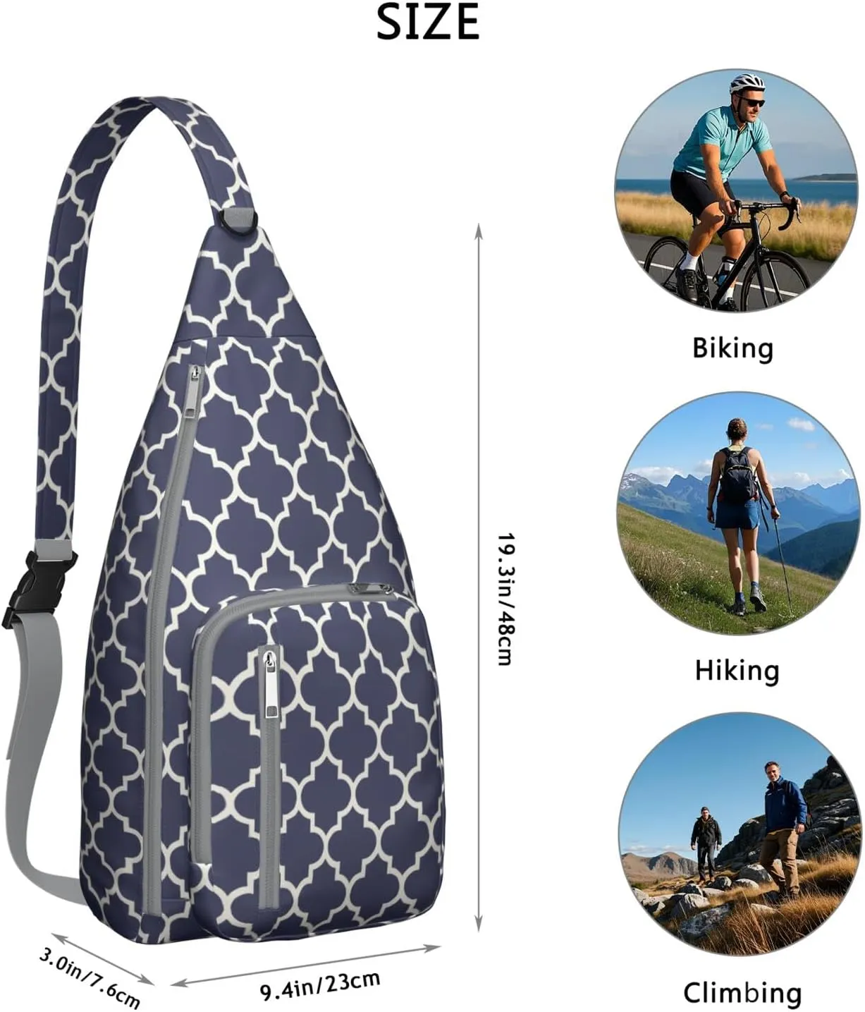 Shoulder Sling Crossbody Casual Chest Bag For Travel Sports Running,Backpack for Men & Women Lightweight Sports BagCrossbody Concealed Carry,Plaid Shoulder Bag Waterproof Chest Bag