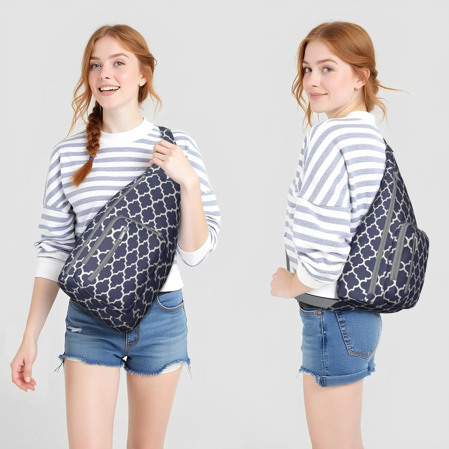 Shoulder Sling Crossbody Casual Chest Bag For Travel Sports Running,Backpack for Men & Women Lightweight Sports BagCrossbody Concealed Carry,Plaid Shoulder Bag Waterproof Chest Bag
