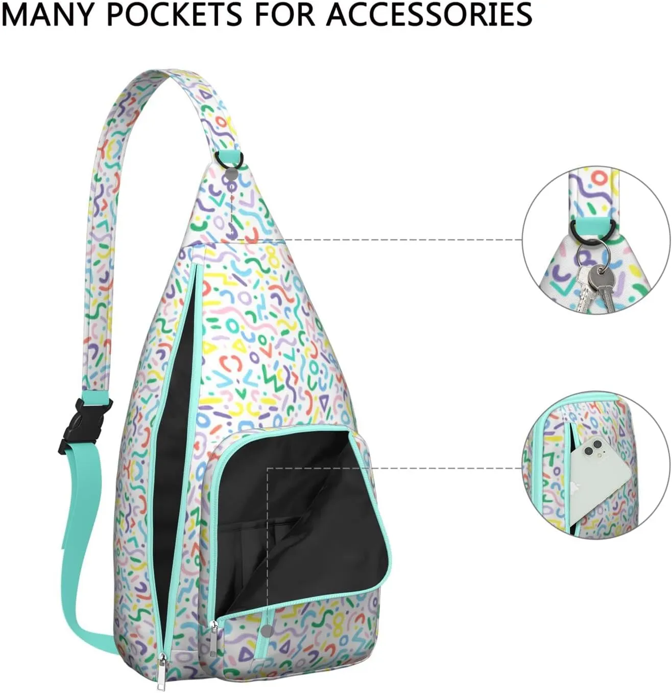 Shoulder Sling Crossbody Casual Chest Bag For Travel Sports Running,Backpack for Men & Women Lightweight Sports BagCrossbody Concealed Carry,Polka Shoulder Bag Waterproof Chest Bag