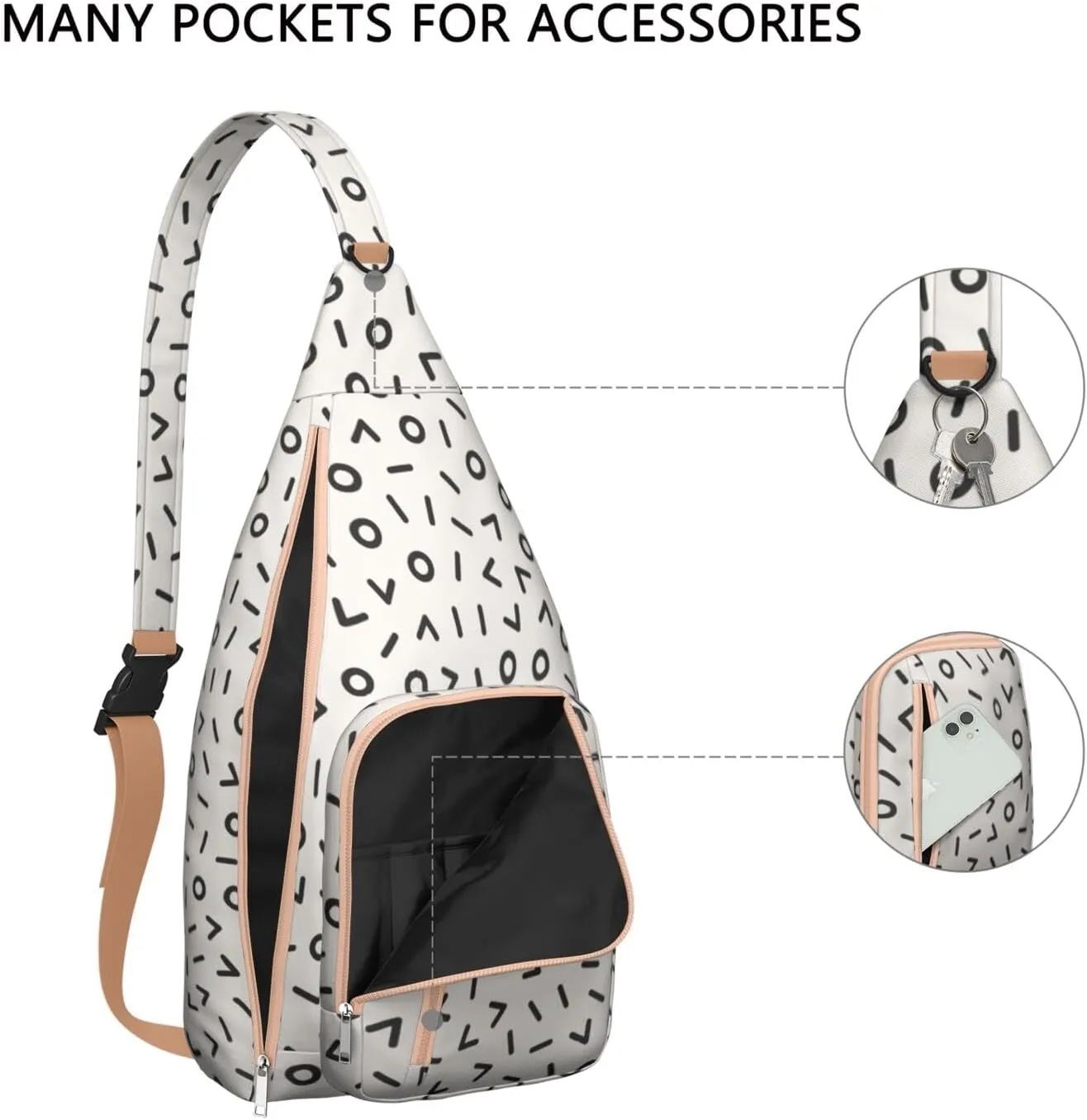 Shoulder Sling Crossbody Casual Chest Bag For Travel Sports Running,Backpack for Men & Women Lightweight Sports BagCrossbody Concealed Carry,Polka Shoulder Bag Waterproof Chest Bag