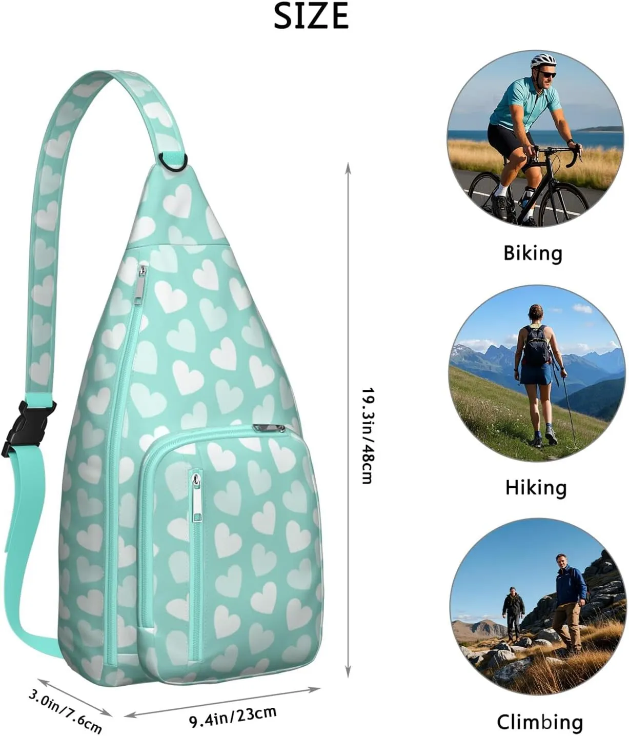 Shoulder Sling Crossbody Casual Chest Bag For Travel Sports Running,Backpack for Men & Women Lightweight Sports BagCrossbody Concealed Carry,Polka Shoulder Bag Waterproof Chest Bag