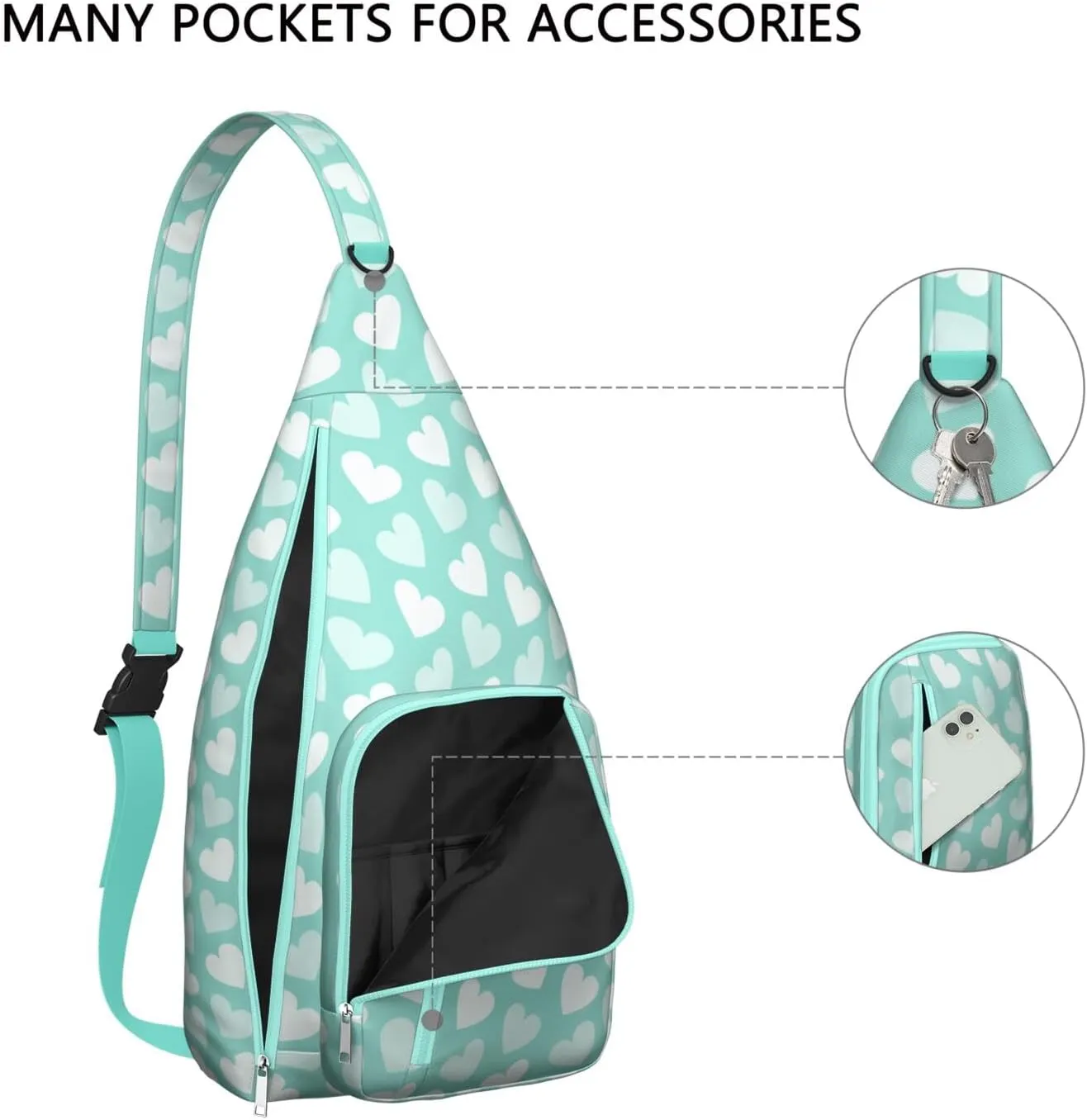 Shoulder Sling Crossbody Casual Chest Bag For Travel Sports Running,Backpack for Men & Women Lightweight Sports BagCrossbody Concealed Carry,Polka Shoulder Bag Waterproof Chest Bag