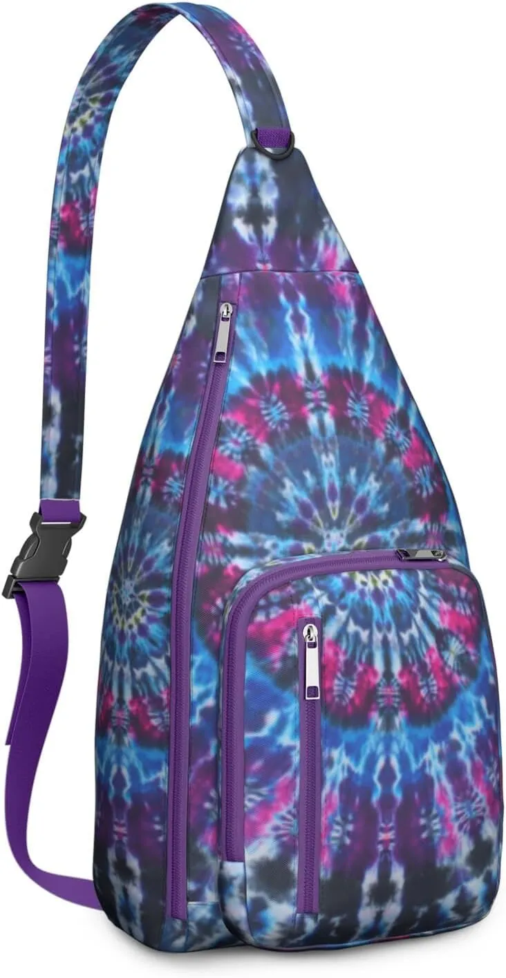 Shoulder Sling Crossbody Casual Chest Bag For Travel Sports Running,Backpack for Men & Women Lightweight Sports BagCrossbody Concealed Carry,Tie dye Shoulder Bag Waterproof Chest Bag