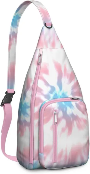 Shoulder Sling Crossbody Casual Chest Bag For Travel Sports Running,Backpack for Men & Women Lightweight Sports BagCrossbody Concealed Carry,Tie dye Shoulder Bag Waterproof Chest Bag