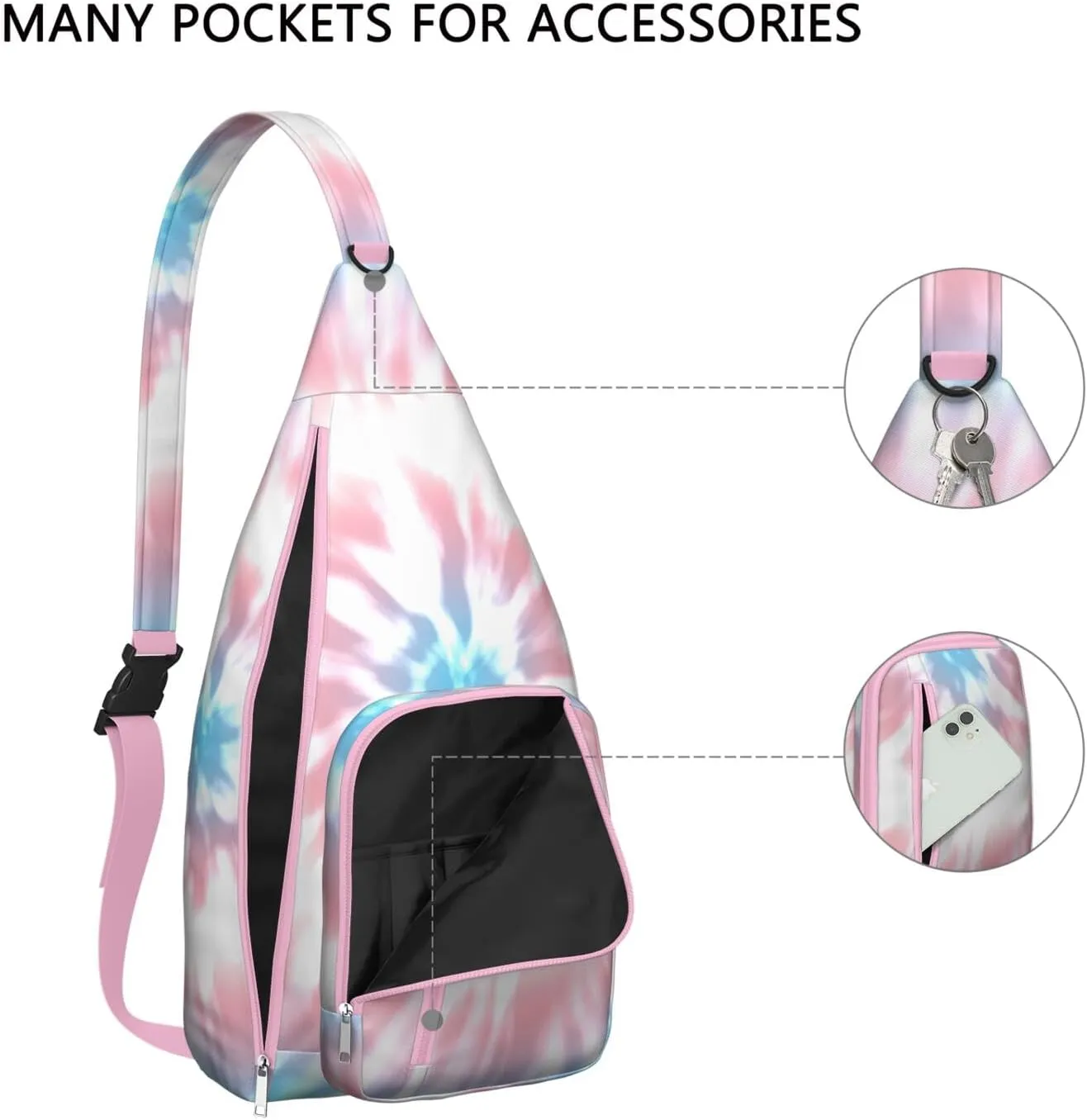 Shoulder Sling Crossbody Casual Chest Bag For Travel Sports Running,Backpack for Men & Women Lightweight Sports BagCrossbody Concealed Carry,Tie dye Shoulder Bag Waterproof Chest Bag