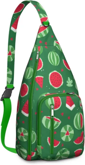 Shoulder Sling Crossbody Casual Chest Bag For Travel Sports Running,Backpack for Men & Women Lightweight Sports BagCrossbody Concealed Carry,Watermelon Shoulder Bag Waterproof Chest Bag