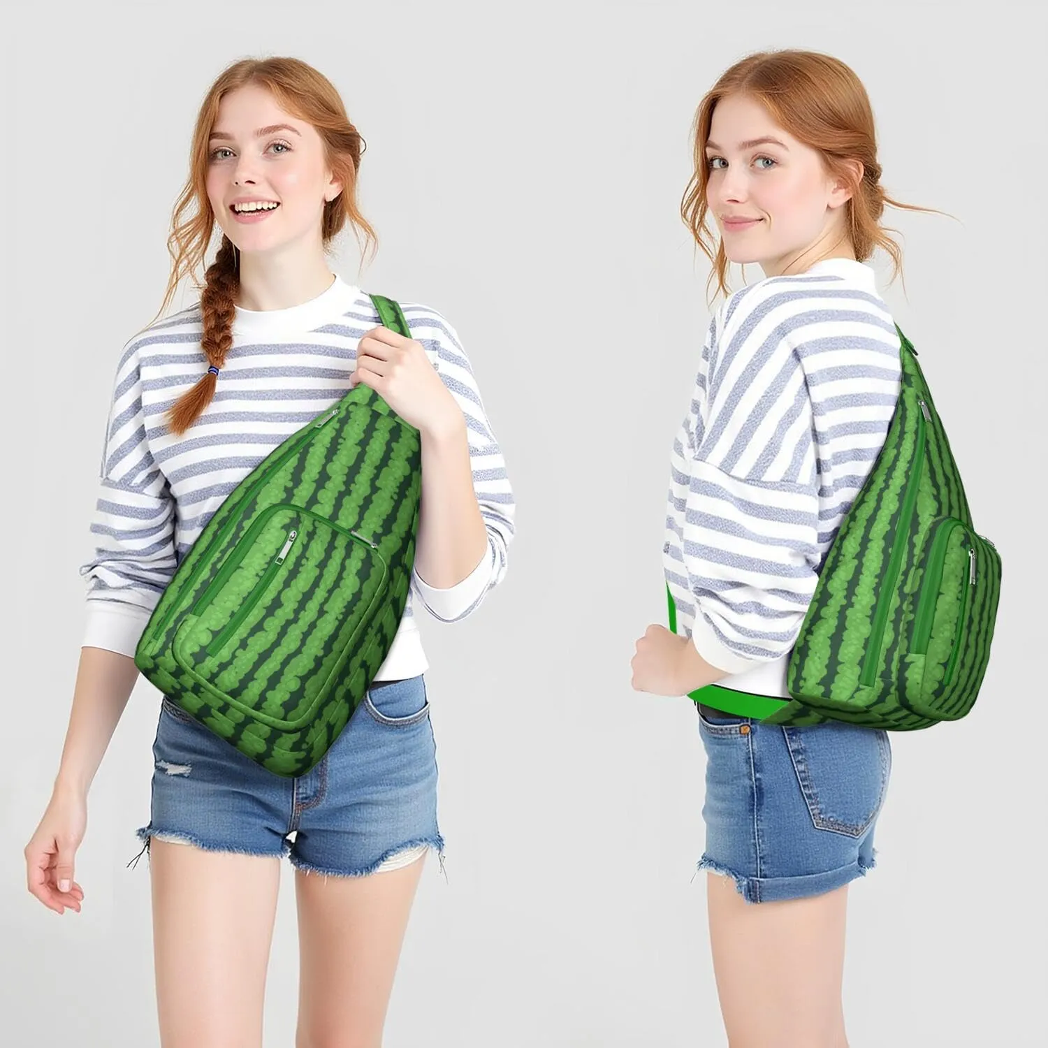 Shoulder Sling Crossbody Casual Chest Bag For Travel Sports Running,Backpack for Men & Women Lightweight Sports BagCrossbody Concealed Carry,Watermelon Shoulder Bag Waterproof Chest Bag