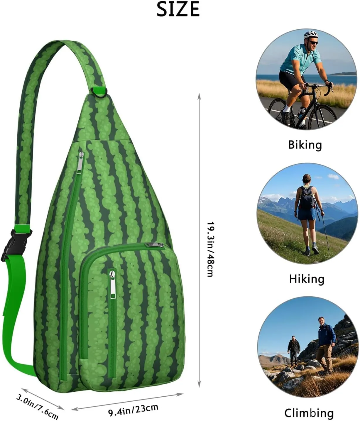 Shoulder Sling Crossbody Casual Chest Bag For Travel Sports Running,Backpack for Men & Women Lightweight Sports BagCrossbody Concealed Carry,Watermelon Shoulder Bag Waterproof Chest Bag