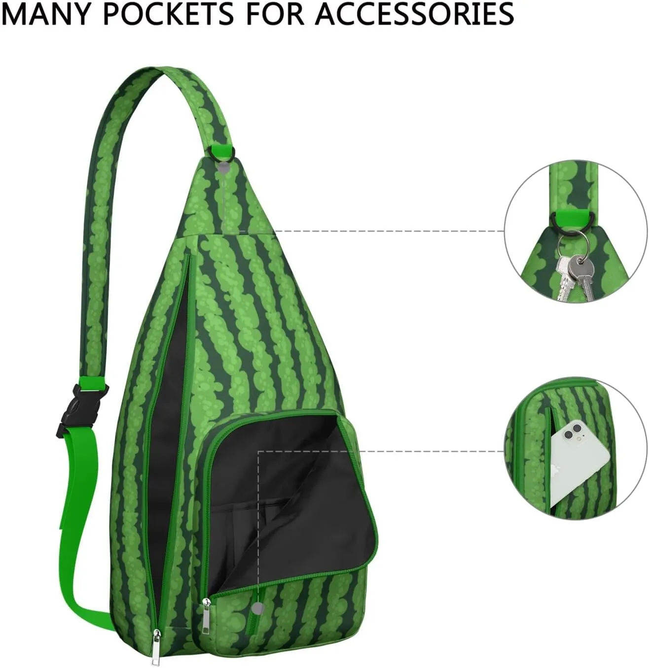Shoulder Sling Crossbody Casual Chest Bag For Travel Sports Running,Backpack for Men & Women Lightweight Sports BagCrossbody Concealed Carry,Watermelon Shoulder Bag Waterproof Chest Bag
