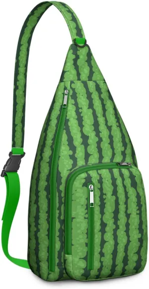 Shoulder Sling Crossbody Casual Chest Bag For Travel Sports Running,Backpack for Men & Women Lightweight Sports BagCrossbody Concealed Carry,Watermelon Shoulder Bag Waterproof Chest Bag