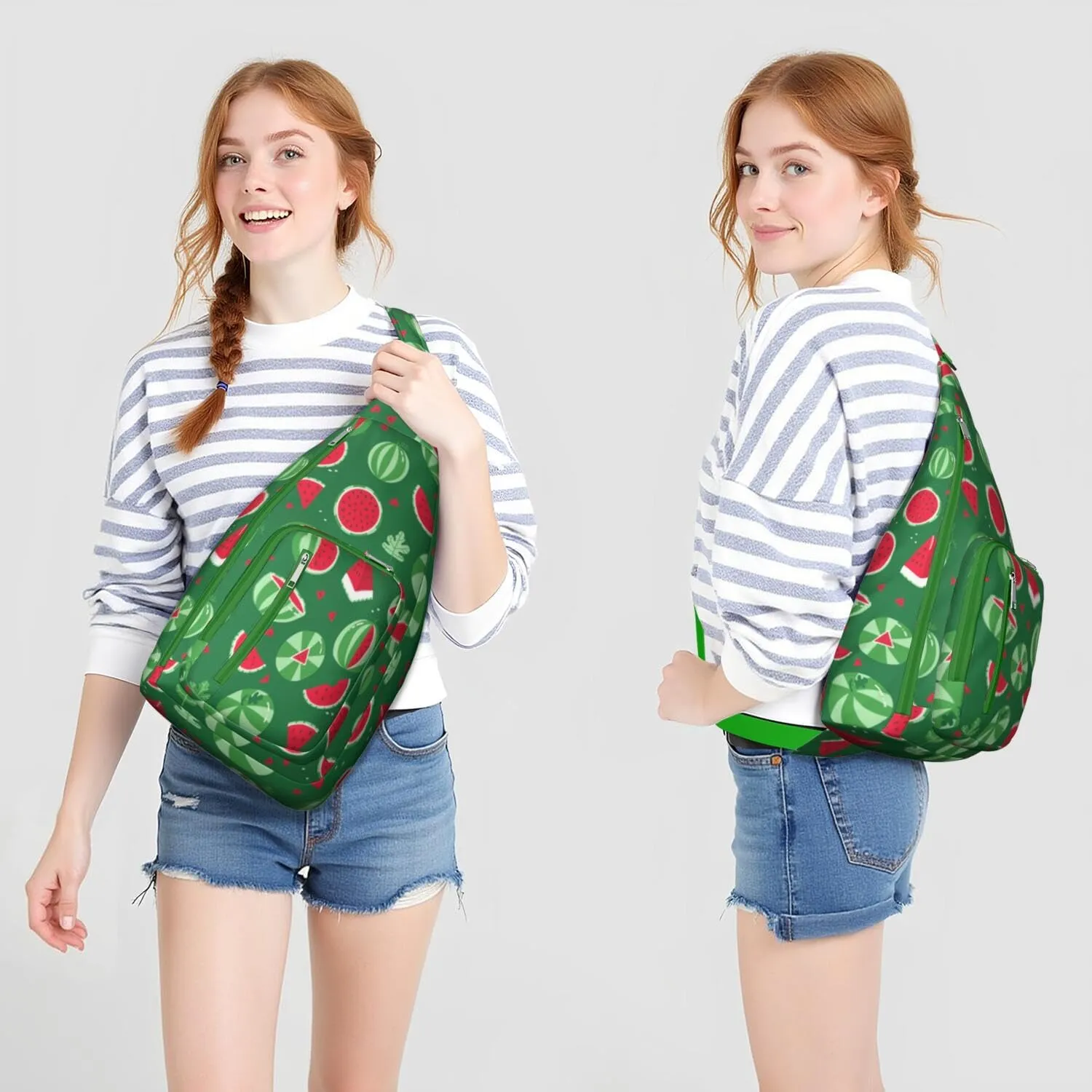 Shoulder Sling Crossbody Casual Chest Bag For Travel Sports Running,Backpack for Men & Women Lightweight Sports BagCrossbody Concealed Carry,Watermelon Shoulder Bag Waterproof Chest Bag