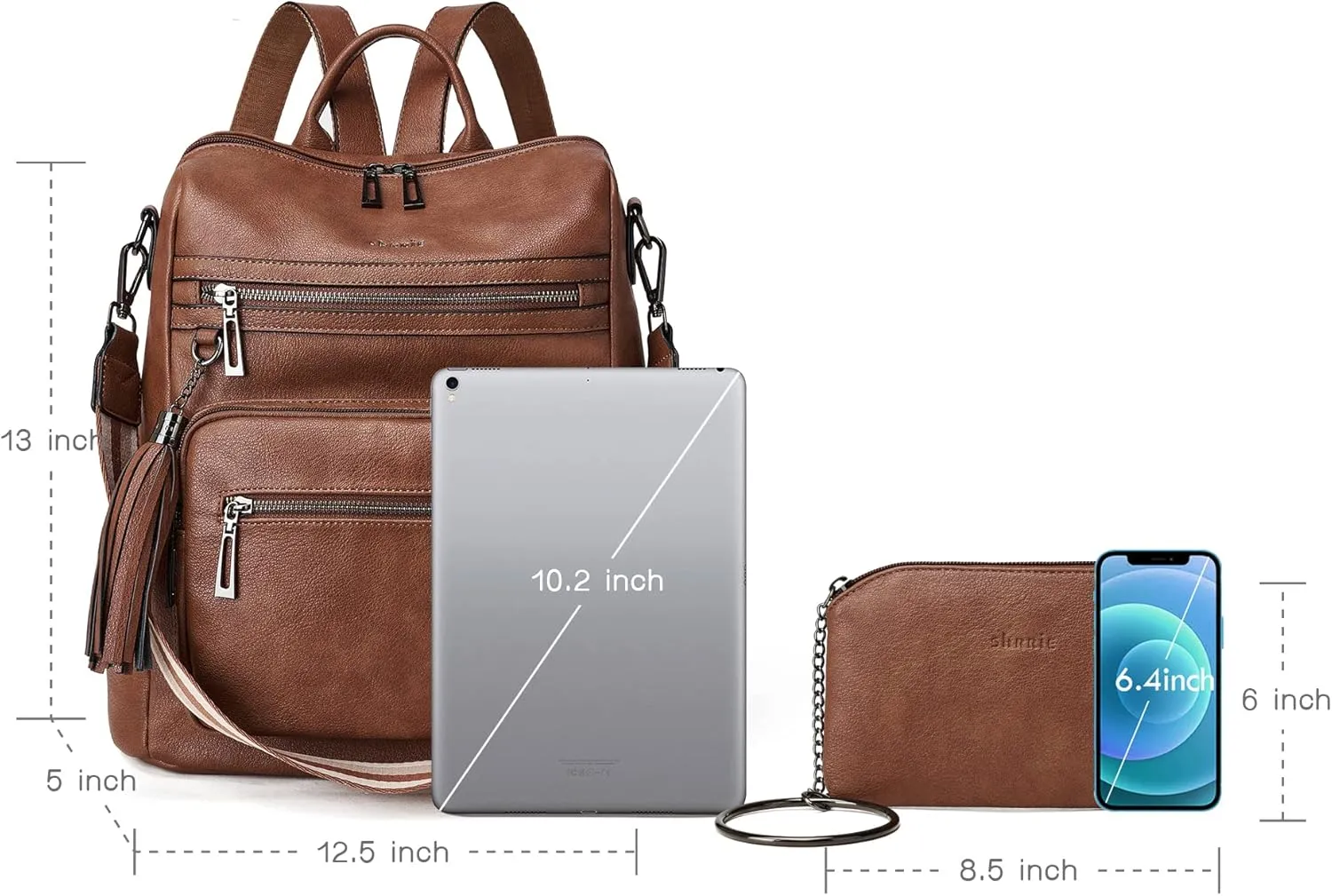 Shrrie Backpack Purse for Women Leather Backpack Fashion Designer Travel Backpack Convertible Shoulder Bag