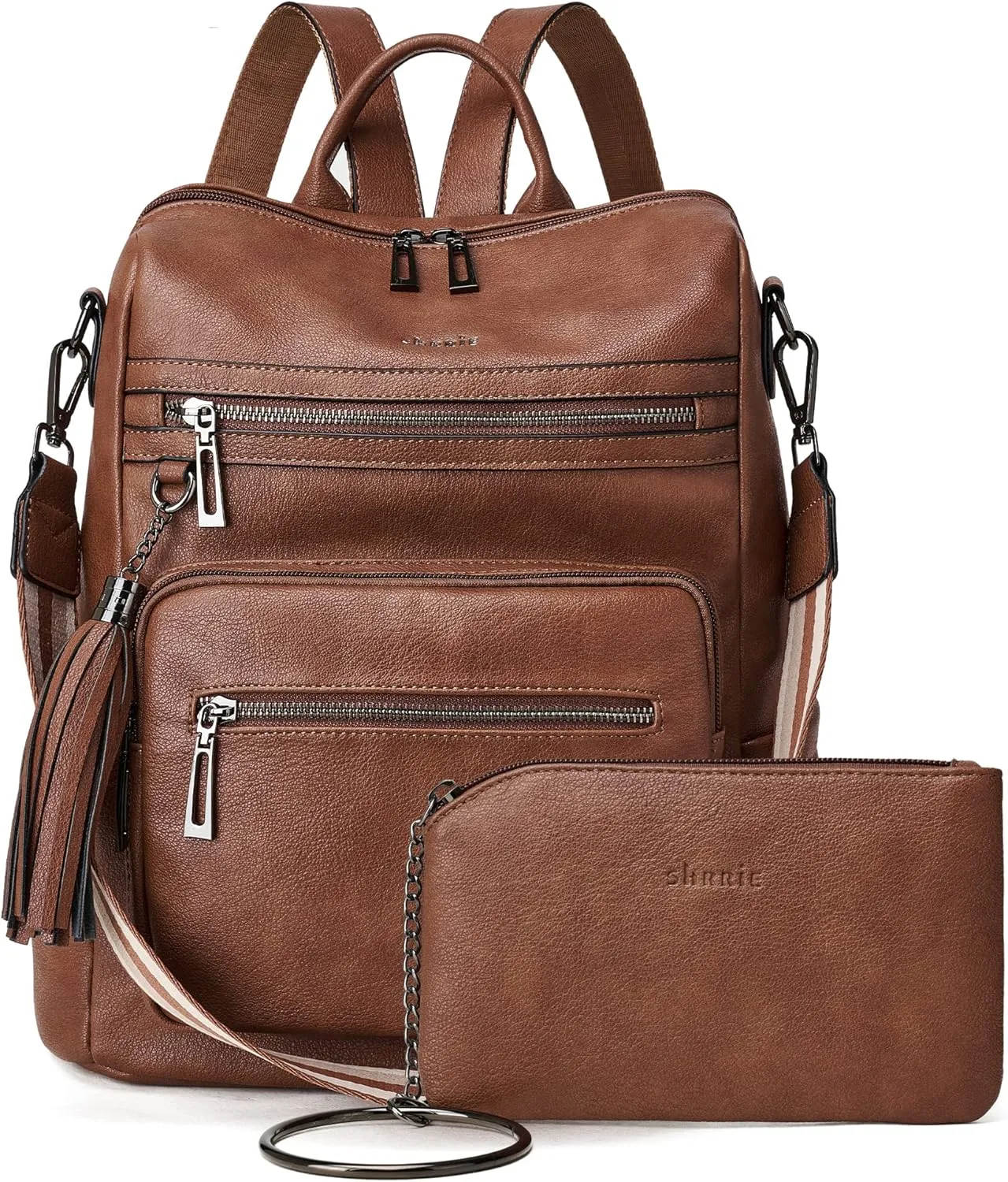 Shrrie Backpack Purse for Women Leather Backpack Fashion Designer Travel Backpack Convertible Shoulder Bag