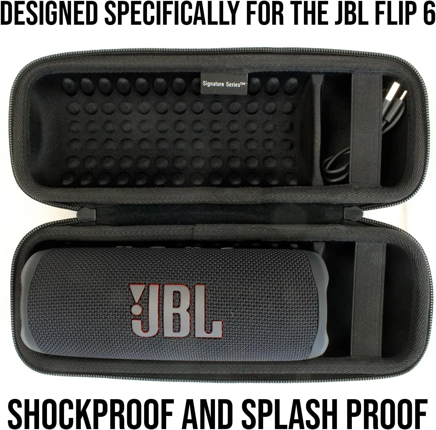 Signature Series EVA Hard Case for the JBL Flip 6 Portable Speaker | Splashproof and Shockproof