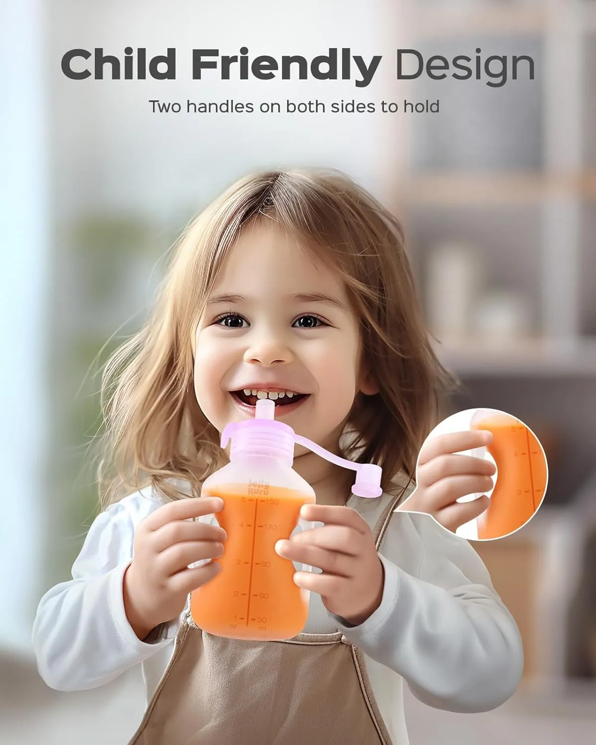 Silicone Reusable Baby Food Pouches with Straws, Leakproof Refillable Squeeze Pouches, Dishwasher, Freezer, Microwave Safe, Baby Food Storage for Homemade Puree, Yogurt