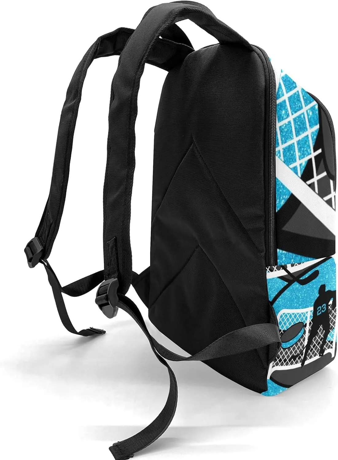 Sky Ice Hockey Player Personalized Backpack for Teen Custom Travel Backpack for Boys Girs Bookbag Casual Bag Name Gift, Design 12, EU5566SS