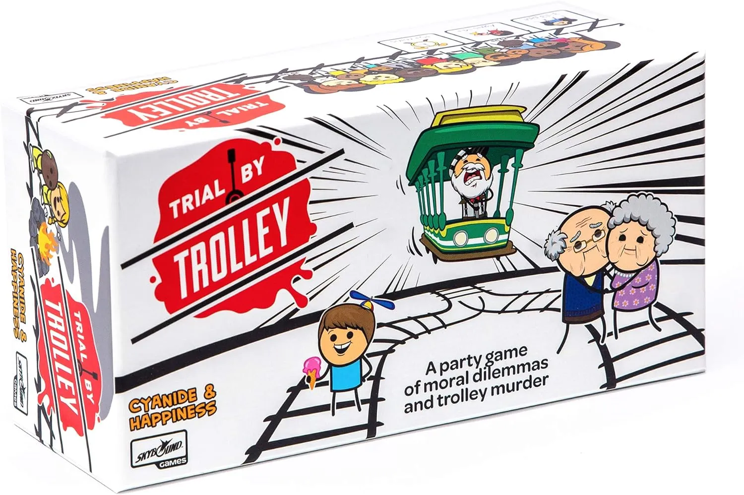 Skybound Trial by Trolley: an Adult Card Game of Moral Dilemmas and Murder | Party Game Games and Cyanide and Happiness | 3-13 Players, Ages 14 and Up