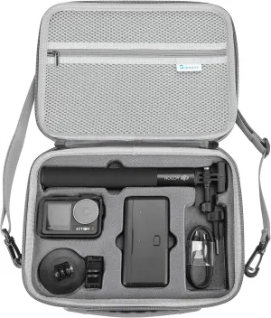 Skyreat Osmo Action 5 Pro Case, Portable PU Leather Carrying Case Shoulder Bag for DJI Osmo Action 5/4 / 3 Adventure Combo Accessories