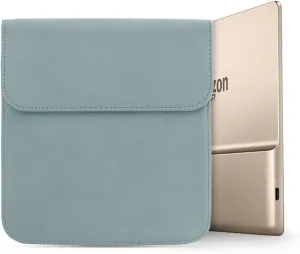 Sleeve Bag Suede Leather for 7" Kindle Oasis (10th Generation, 2019 Release and 9th Generation, 2017 Release), Portable Water Repellent Protective Case (Blue)