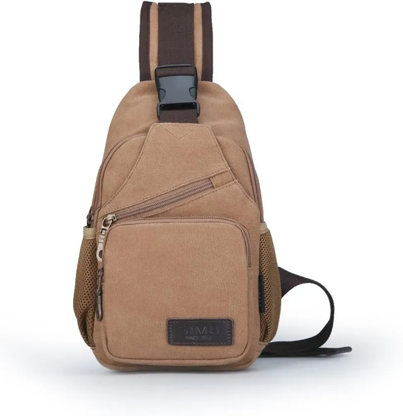 Sling Bag Pack Canvas Shoulder Sling Backpack Small Crossbody Chest Bag for ipad mini